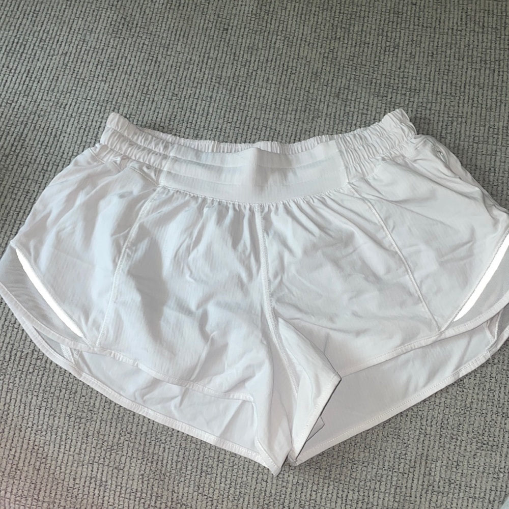 White lululemon hotty hot shorts